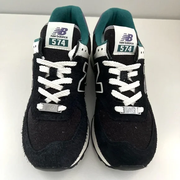 🌟New Balance Classics Unisex 574-Black Blue-Women’s 8.5 - Picture 7 of 11